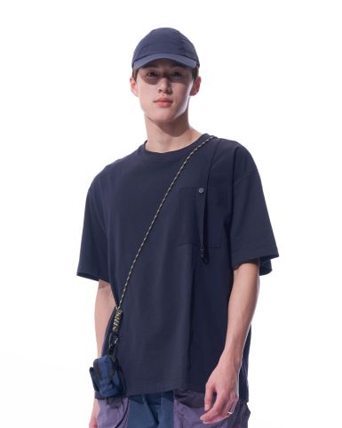 Color Block Pocket Tee With Bag