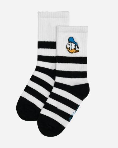 唐老鴨黑白造型印花圖案襪子