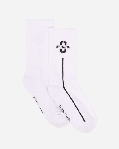 白色新世紀福音戰士EVA 0號機織花長筒襪